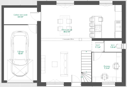 Maison neuve à Crouy R+1 - 97 M² HABITABLES